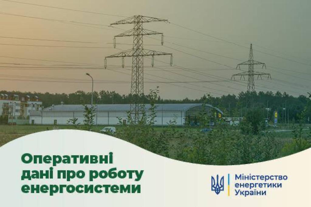 Ситуація в енергосистемі на 25 вересня: через обстріли на Одещині пошкоджені мережі, електроенергії, яку виробляють українські електростанції, достатньо для забезпечення потреб споживачів 